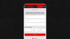 Formulário de cadastro BetFast no celular